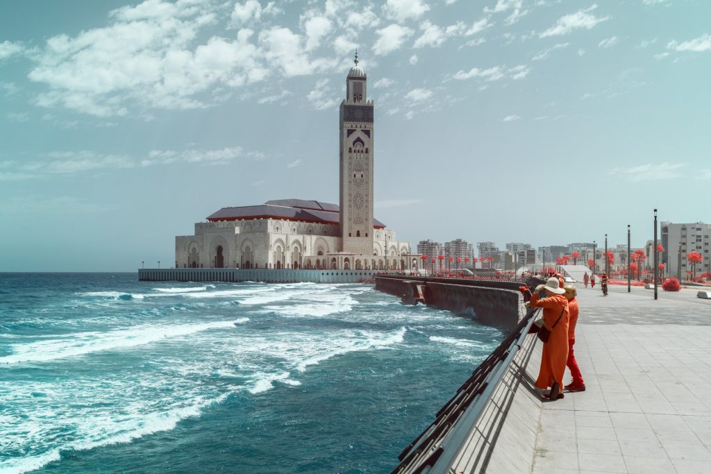 View of Casablanca city skyline and Atlantic coast on Morocco 10-day tour