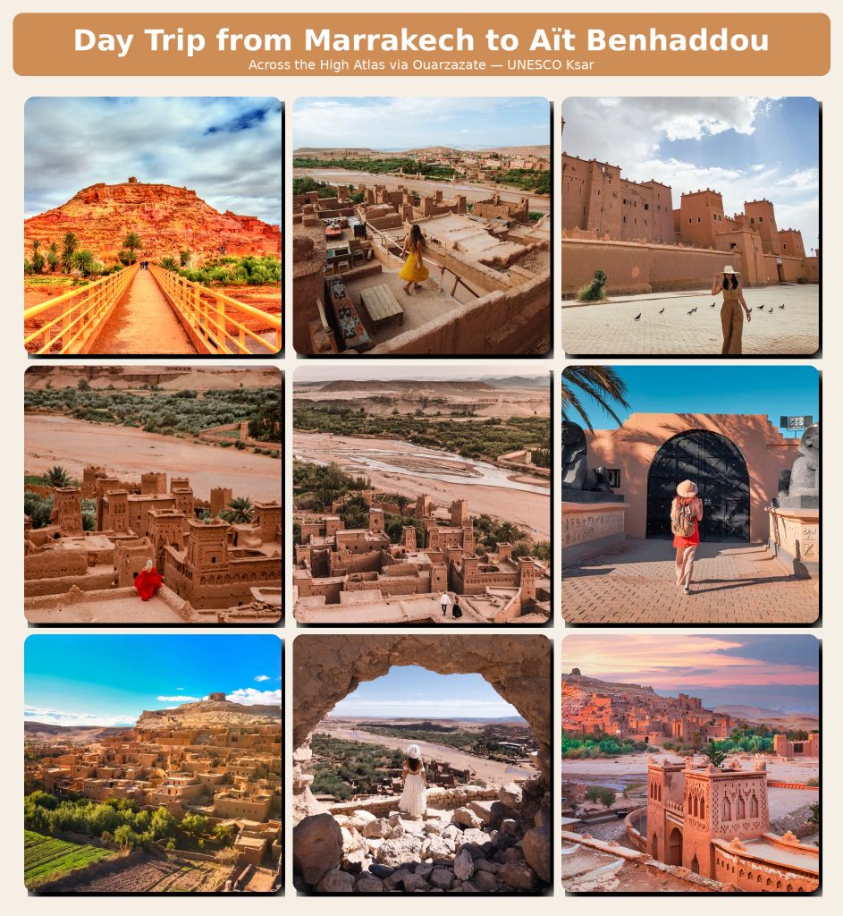 Day trip from Marrakech to Ait Benhaddou Atlas Mountains and Ancient Kasbahs